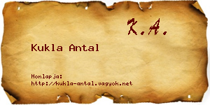 Kukla Antal névjegykártya